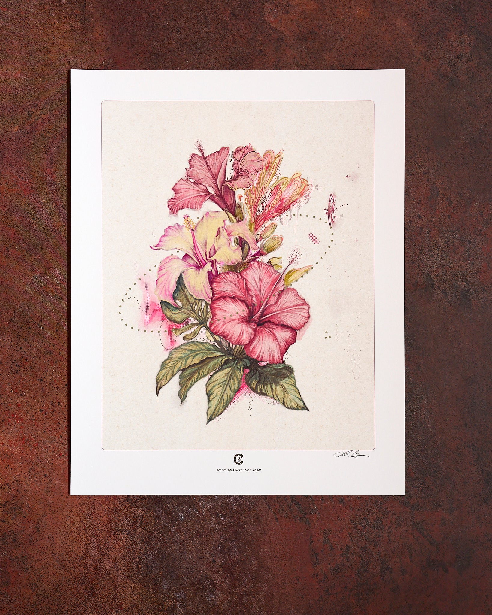The Botanical Study No. 001 print shown as a flat-lay, by Chris Broy